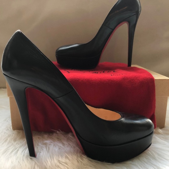 Christian Louboutin Bianca 140 Black Leather Pump | EU 38, US 7.5 - Picture 5 of 7